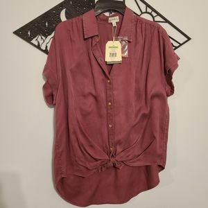 ⚡MOVING SALE⚡Wonderly Medium Plum Vino Boyfriend Shirt ✨️BRAND NEW✨️